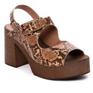Free People Brown and Black Platform Sandals